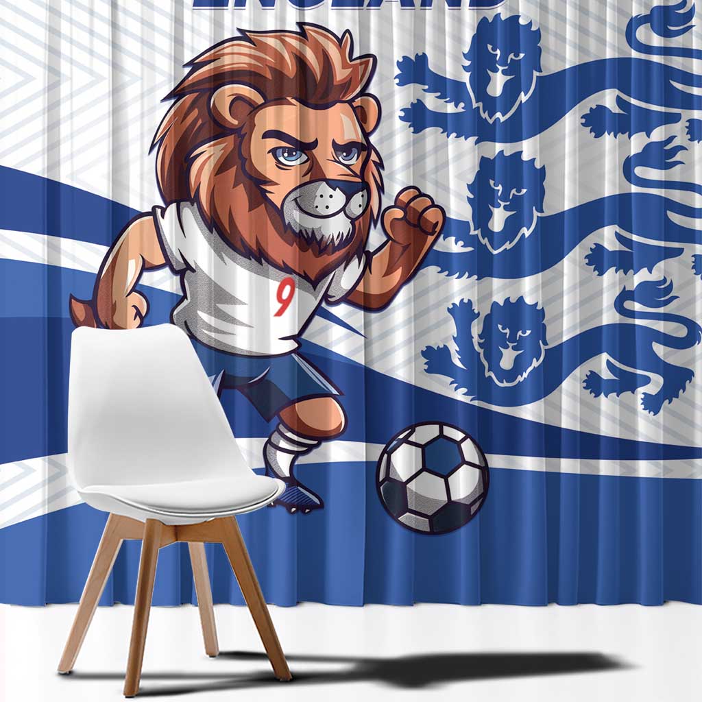 England 2024 Football Window Curtain Three Lions Go Champions - Wonder Print Shop