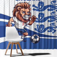 England 2024 Football Window Curtain Three Lions Go Champions - Wonder Print Shop