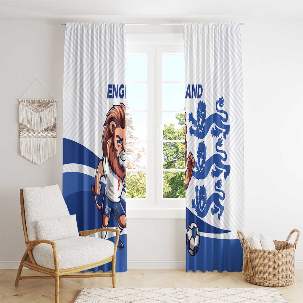 England 2024 Football Window Curtain Three Lions Go Champions - Wonder Print Shop