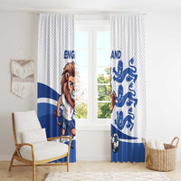 England 2024 Football Window Curtain Three Lions Go Champions - Wonder Print Shop