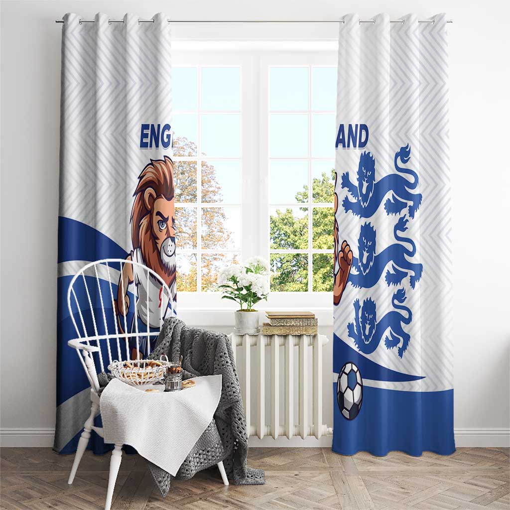England 2024 Football Window Curtain Three Lions Go Champions - Wonder Print Shop