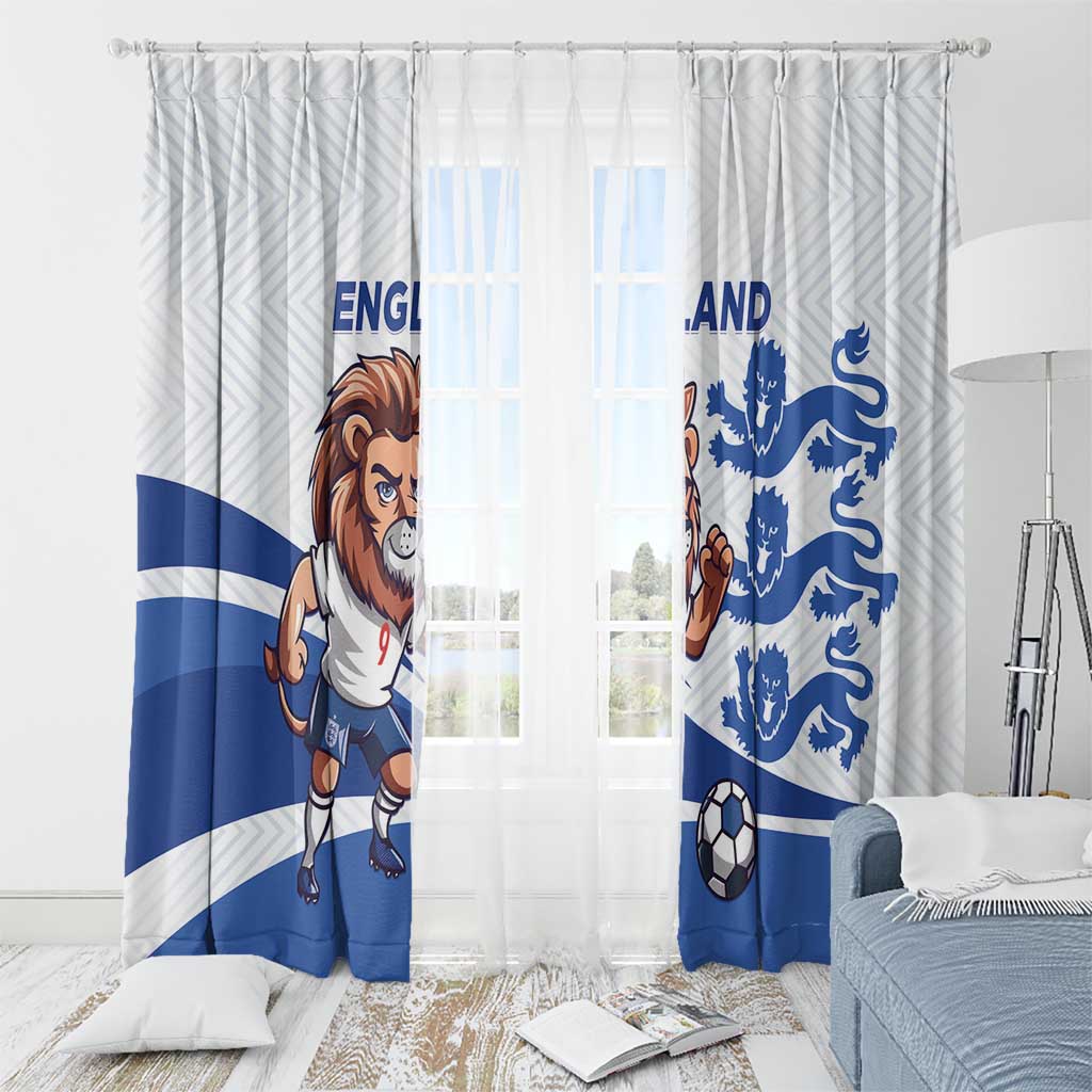 England 2024 Football Window Curtain Three Lions Go Champions - Wonder Print Shop