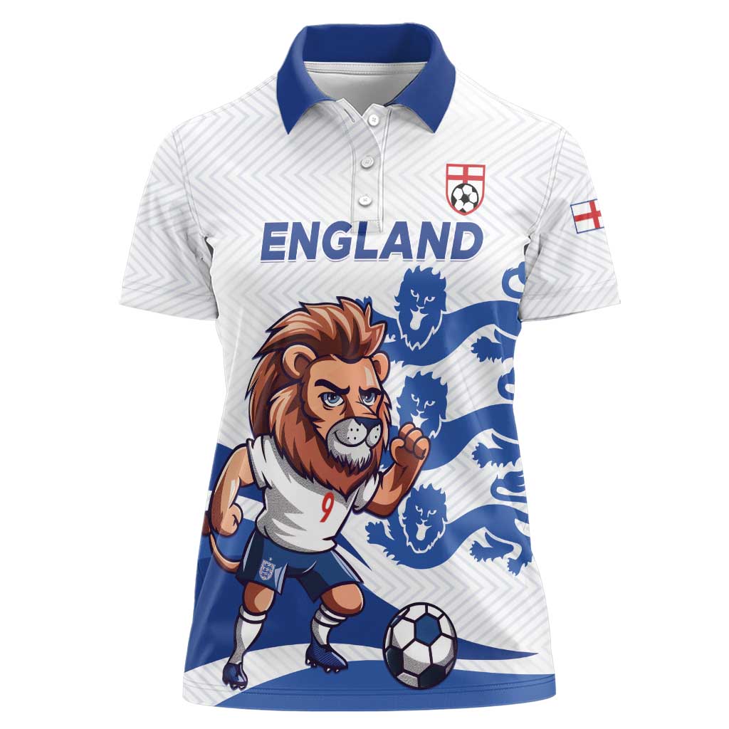 England 2024 Football Women Polo Shirt Three Lions Go Champions - Wonder Print Shop