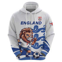 England 2024 Football Zip Hoodie Three Lions Go Champions - Wonder Print Shop
