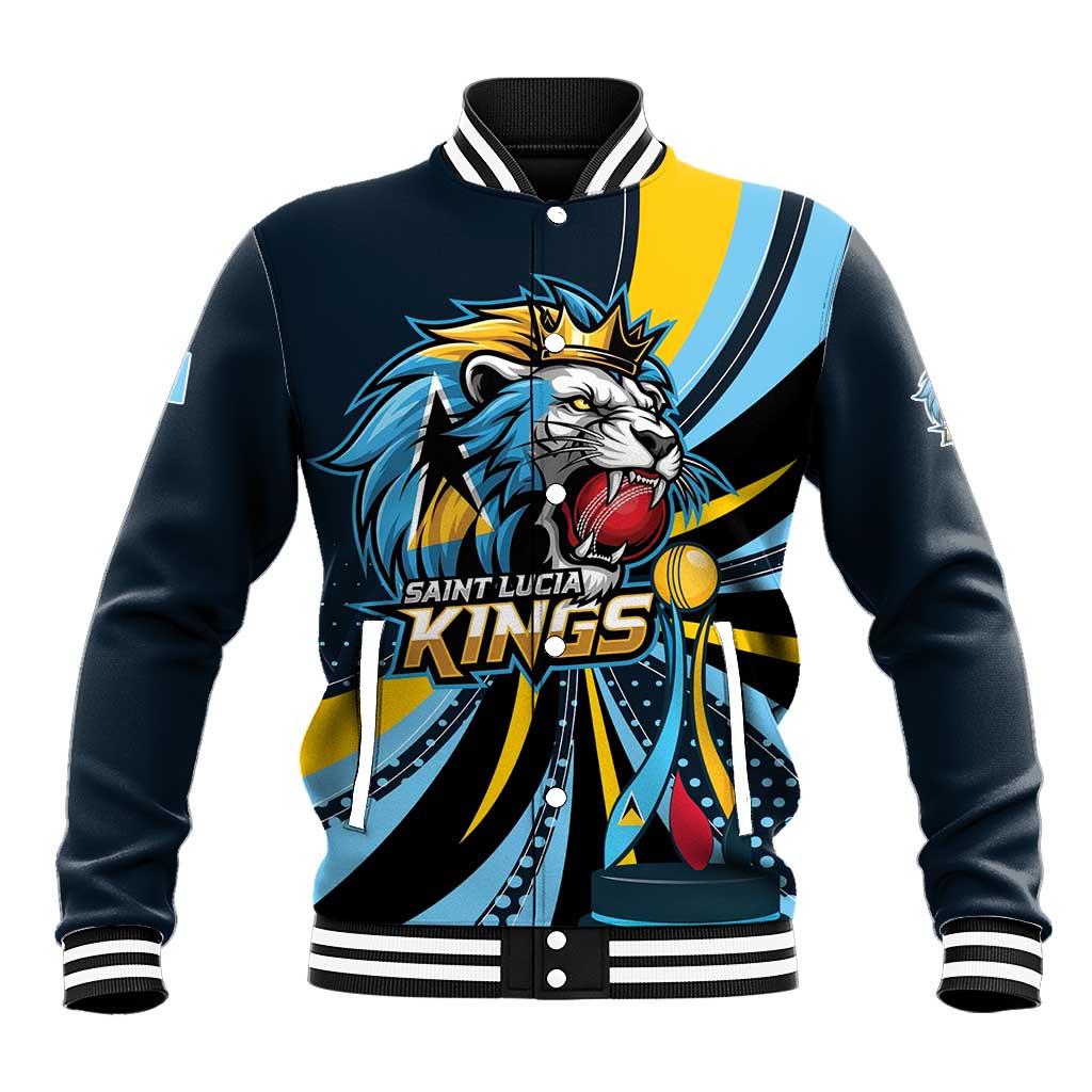 Custom Saint Lucia Cricket Baseball Jacket Go Champion St Lucia Lion Kings - Wonder Print Shop