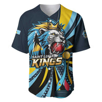 Custom Saint Lucia Cricket Baseball Jersey Go Champion St Lucia Lion Kings - Wonder Print Shop