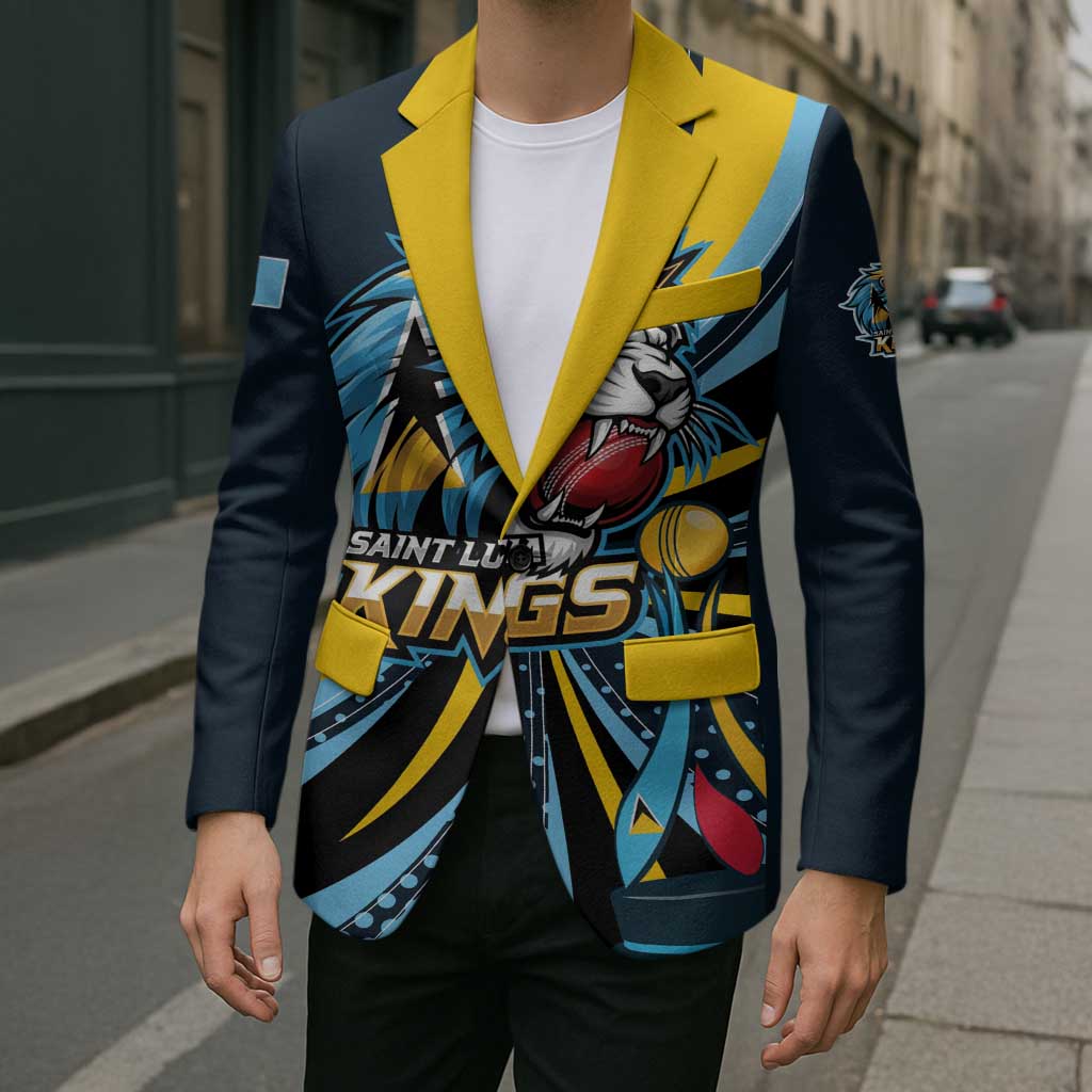 Custom Saint Lucia Cricket Blazer Go Champion St Lucia Lion Kings - Wonder Print Shop