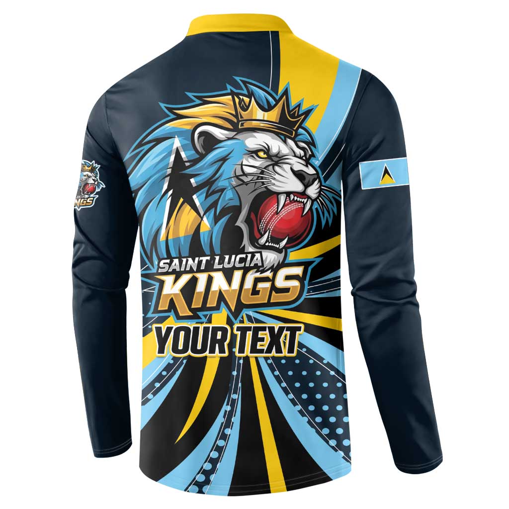 Custom Saint Lucia Cricket Button Sweatshirt Go Champion St Lucia Lion Kings - Wonder Print Shop