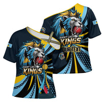 Custom Saint Lucia Cricket Cross Shoulder Shirt Go Champion St Lucia Lion Kings - Wonder Print Shop