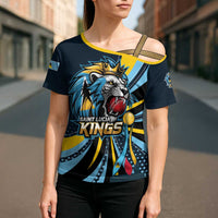 Custom Saint Lucia Cricket Cross Shoulder Shirt Go Champion St Lucia Lion Kings - Wonder Print Shop