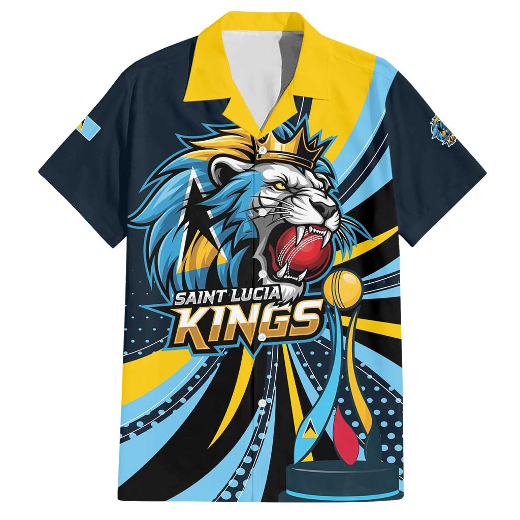 Custom Saint Lucia Cricket Hawaiian Shirt Go Champion St Lucia Lion Kings - Wonder Print Shop
