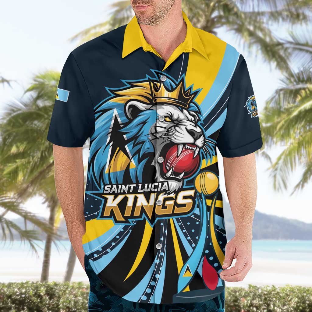 Custom Saint Lucia Cricket Hawaiian Shirt Go Champion St Lucia Lion Kings - Wonder Print Shop