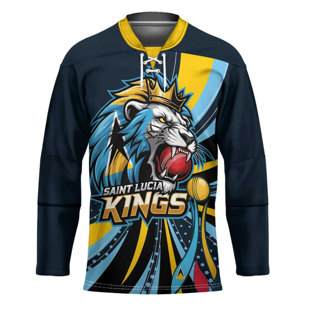 Custom Saint Lucia Cricket Hockey Jersey Go Champion St Lucia Lion Kings - Wonder Print Shop