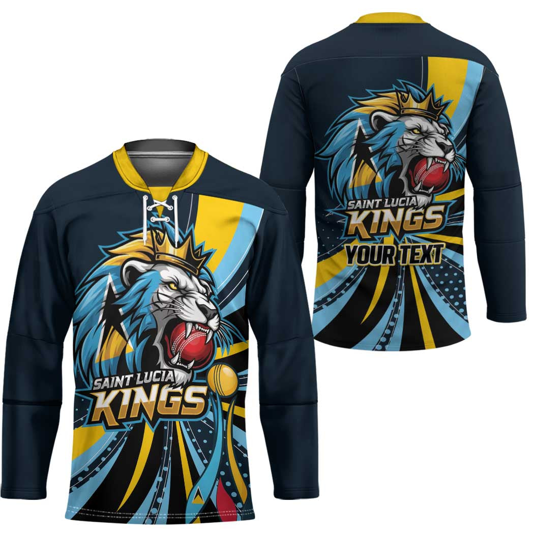Custom Saint Lucia Cricket Hockey Jersey Go Champion St Lucia Lion Kings - Wonder Print Shop