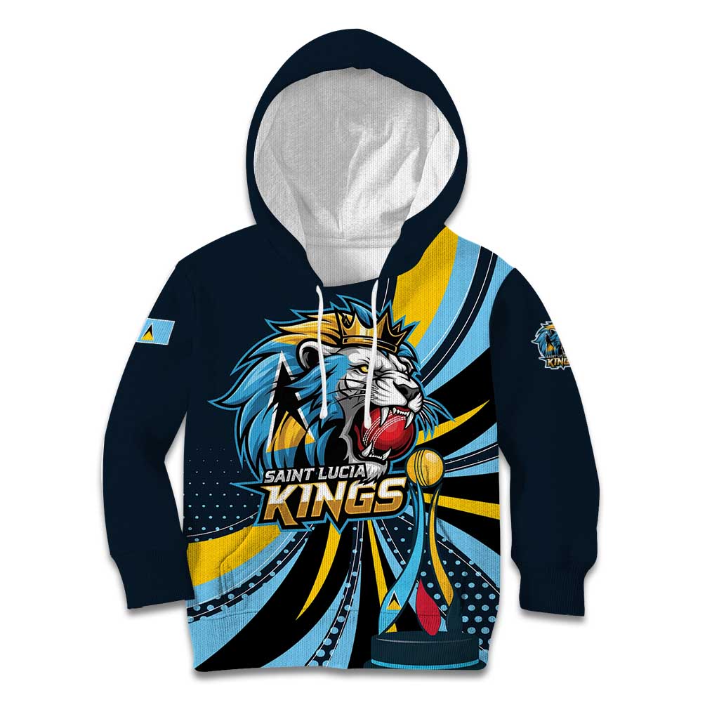 Custom Saint Lucia Cricket Kid Hoodie Go Champion St Lucia Lion Kings - Wonder Print Shop