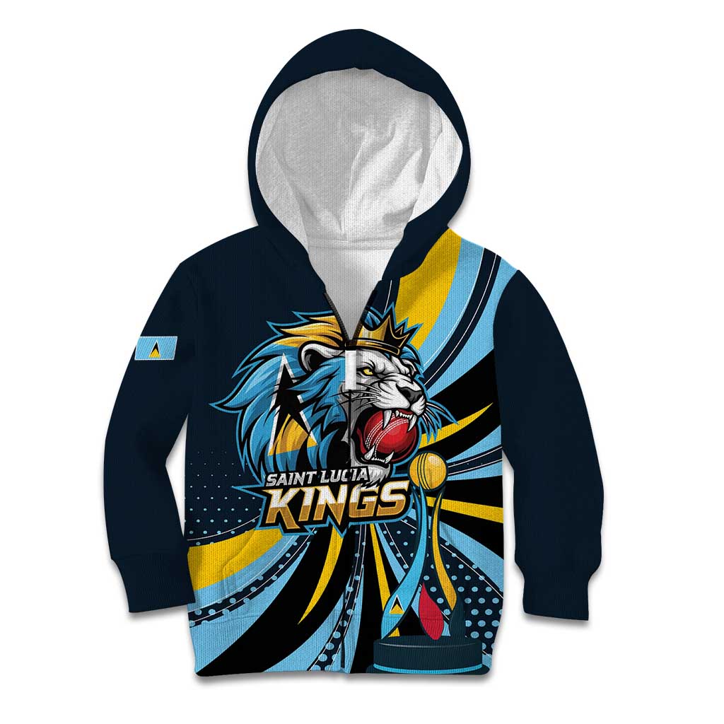 Custom Saint Lucia Cricket Kid Hoodie Go Champion St Lucia Lion Kings - Wonder Print Shop