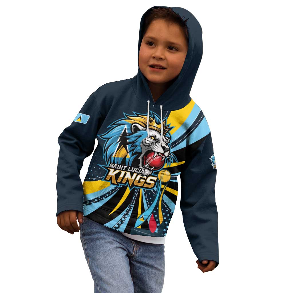 Custom Saint Lucia Cricket Kid Hoodie Go Champion St Lucia Lion Kings - Wonder Print Shop