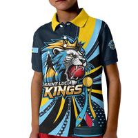 Custom Saint Lucia Cricket Kid Polo Shirt Go Champion St Lucia Lion Kings - Wonder Print Shop