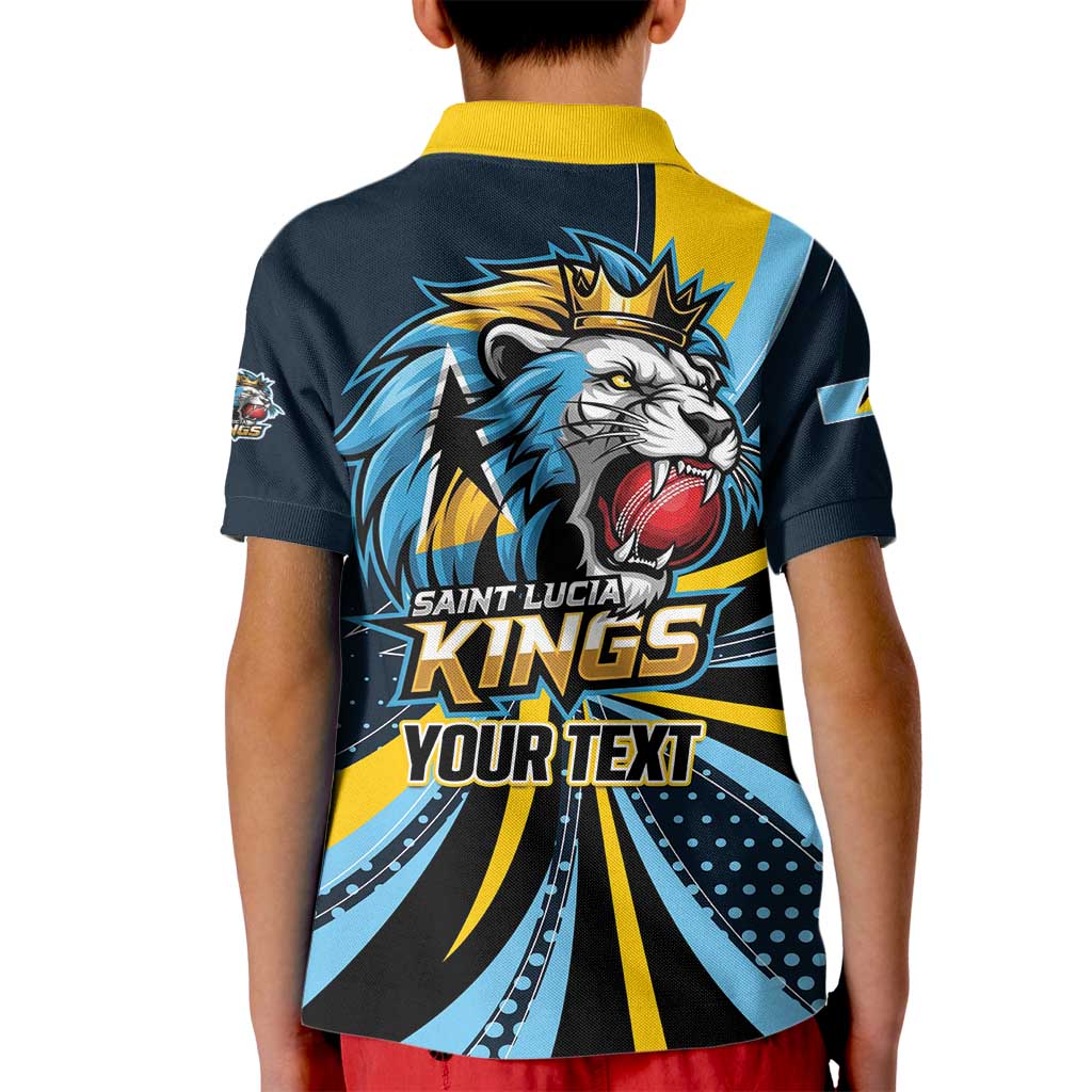 Custom Saint Lucia Cricket Kid Polo Shirt Go Champion St Lucia Lion Kings - Wonder Print Shop