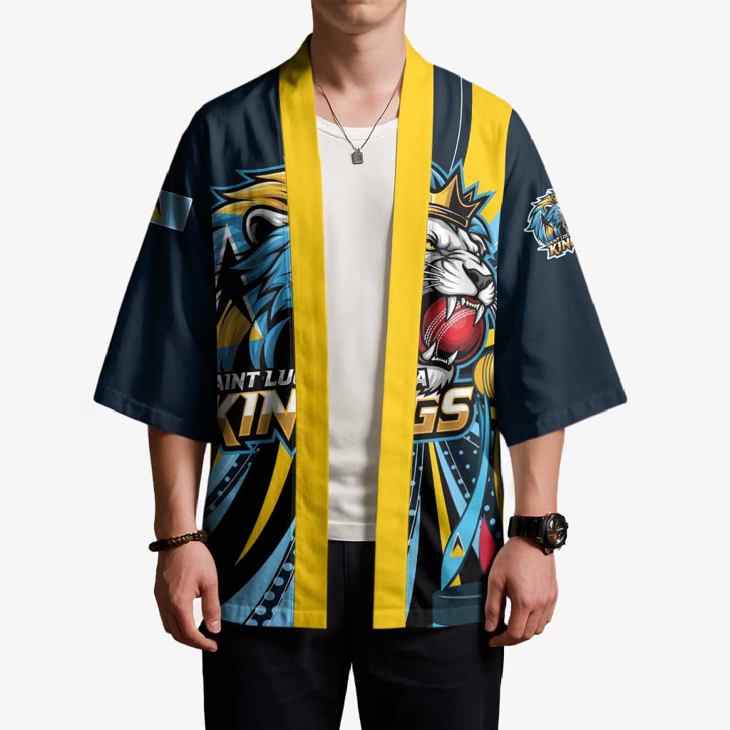 Custom Saint Lucia Cricket Kimono Go Champion St Lucia Lion Kings - Wonder Print Shop