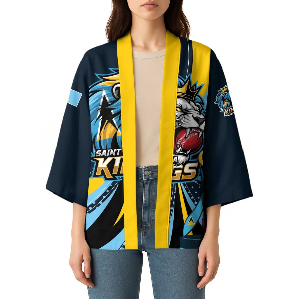 Custom Saint Lucia Cricket Kimono Go Champion St Lucia Lion Kings - Wonder Print Shop