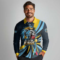 Custom Saint Lucia Cricket Long Sleeve Polo Shirt Go Champion St Lucia Lion Kings - Wonder Print Shop