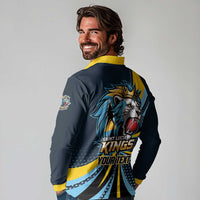Custom Saint Lucia Cricket Long Sleeve Polo Shirt Go Champion St Lucia Lion Kings - Wonder Print Shop