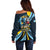 Custom Saint Lucia Cricket Off Shoulder Sweater Go Champion St Lucia Lion Kings - Wonder Print Shop