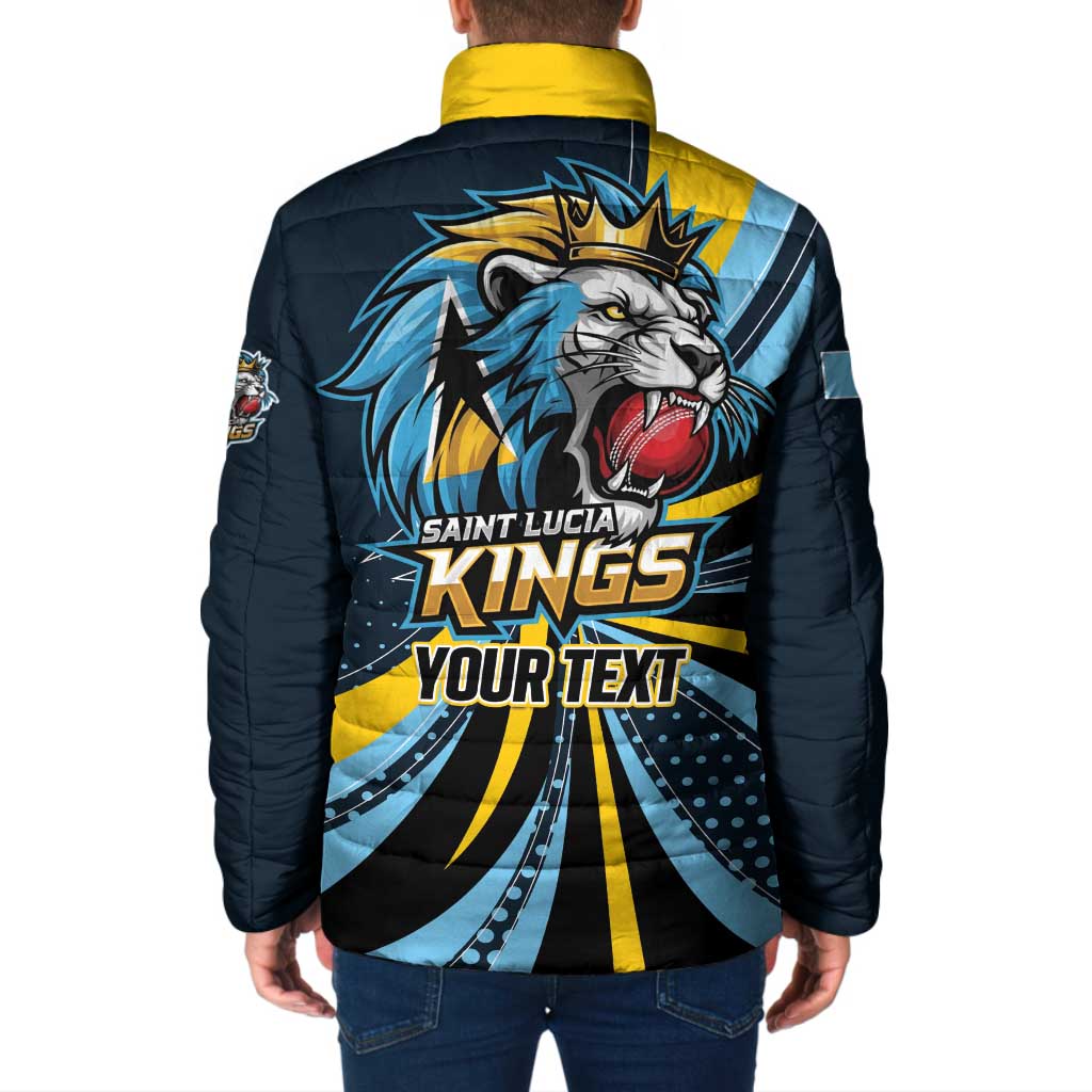 Custom Saint Lucia Cricket Padded Jacket Go Champion St Lucia Lion Kings - Wonder Print Shop