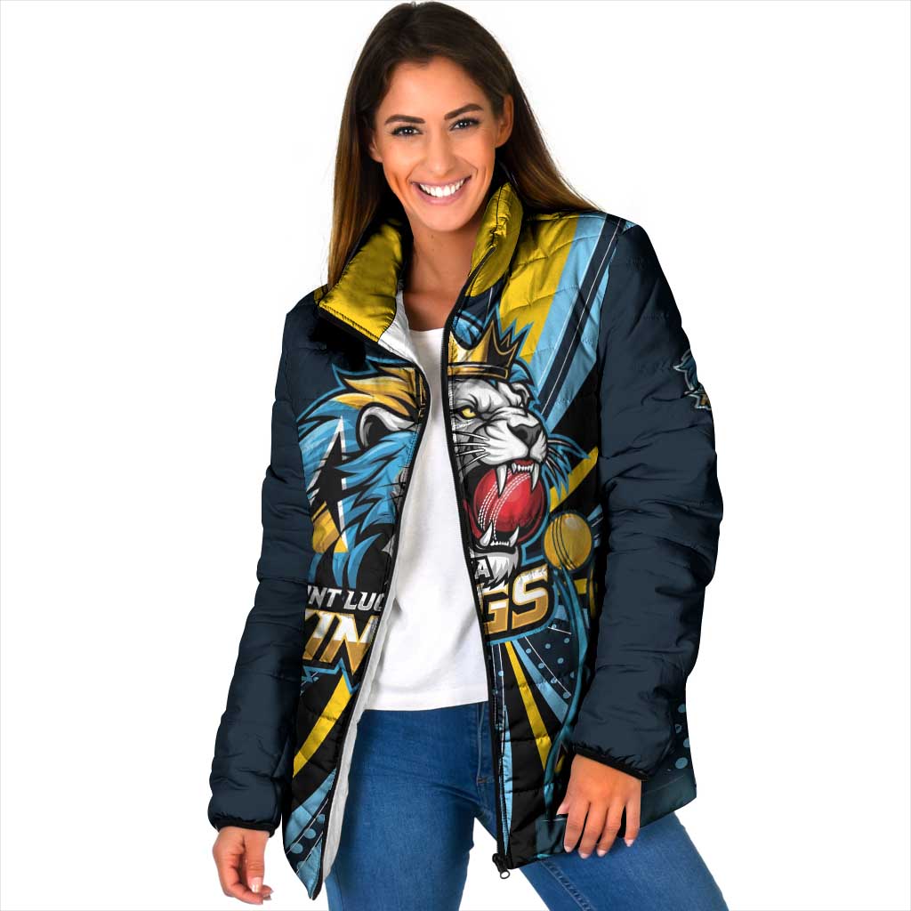 Custom Saint Lucia Cricket Padded Jacket Go Champion St Lucia Lion Kings - Wonder Print Shop