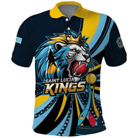 Custom Saint Lucia Cricket Polo Shirt Go Champion St Lucia Lion Kings - Wonder Print Shop