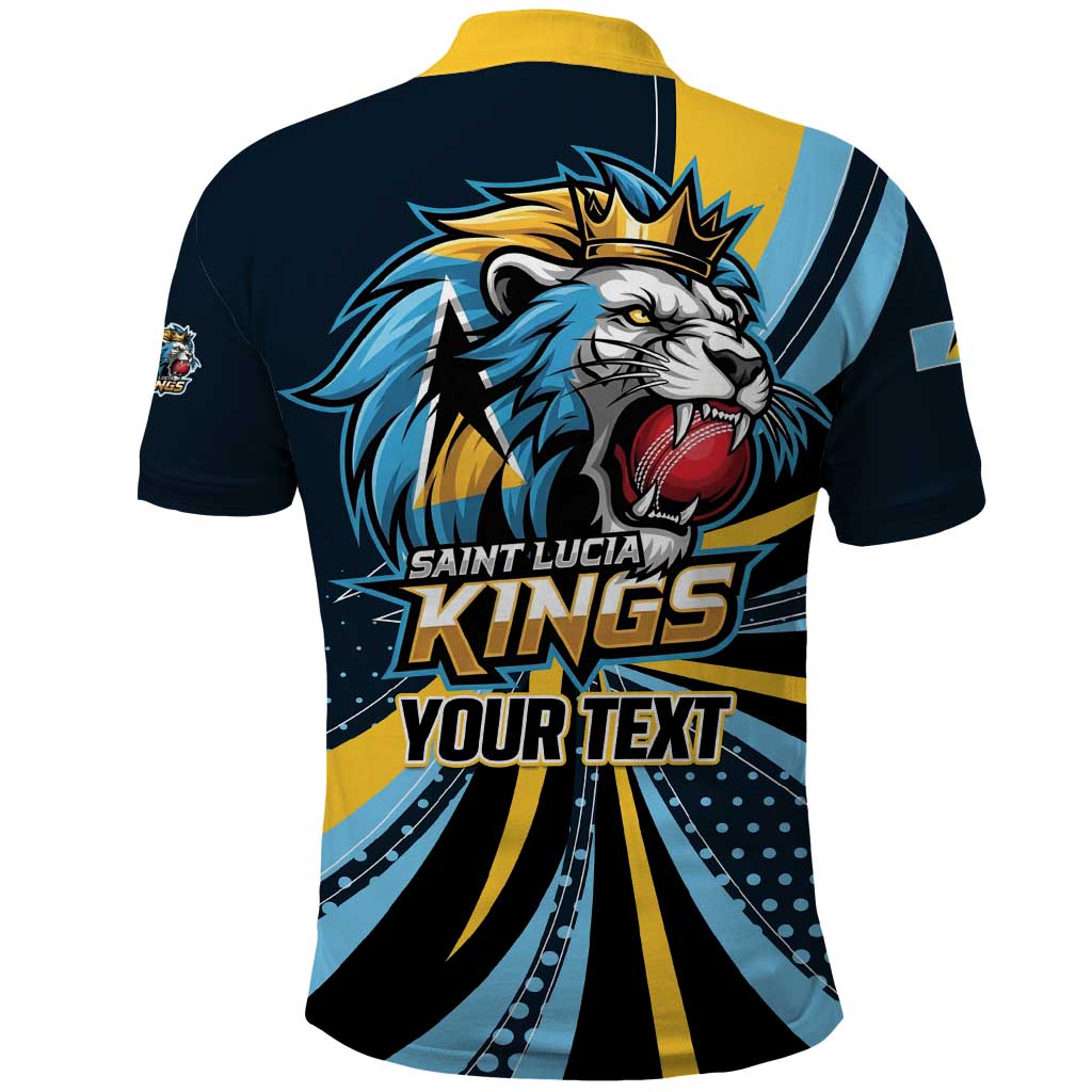Custom Saint Lucia Cricket Polo Shirt Go Champion St Lucia Lion Kings - Wonder Print Shop