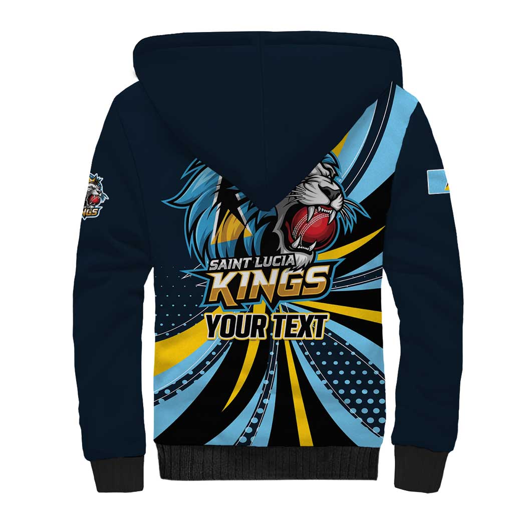 Custom Saint Lucia Cricket Sherpa Hoodie Go Champion St Lucia Lion Kings - Wonder Print Shop