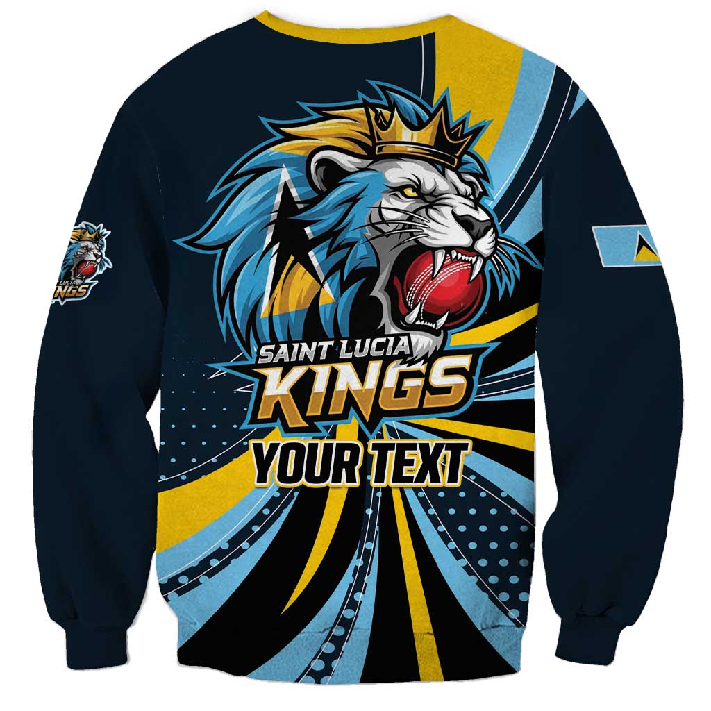 Custom Saint Lucia Cricket Sweatshirt Go Champion St Lucia Lion Kings - Wonder Print Shop