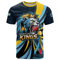 Custom Saint Lucia Cricket T Shirt Go Champion St Lucia Lion Kings - Wonder Print Shop