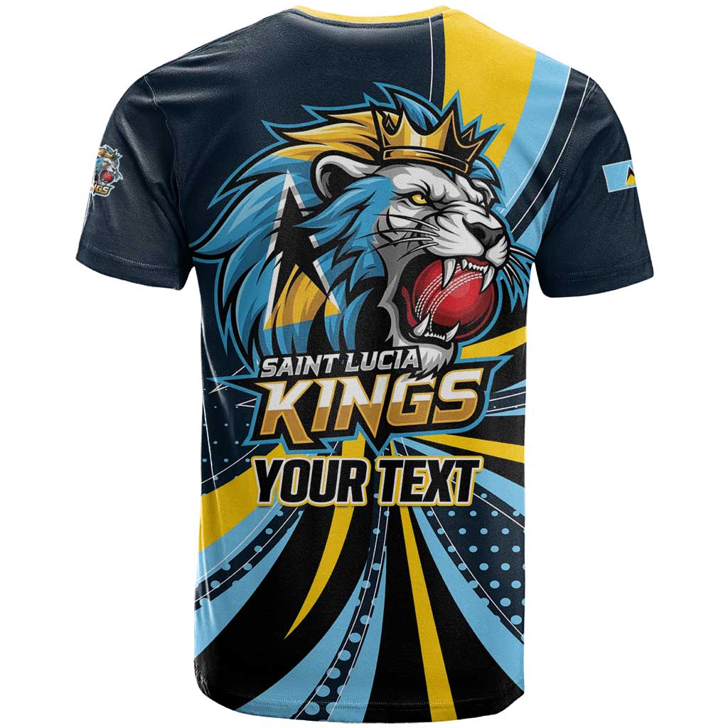 Custom Saint Lucia Cricket T Shirt Go Champion St Lucia Lion Kings - Wonder Print Shop