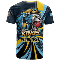 Custom Saint Lucia Cricket T Shirt Go Champion St Lucia Lion Kings - Wonder Print Shop