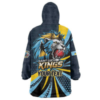 Custom Saint Lucia Cricket Wearable Blanket Hoodie Go Champion St Lucia Lion Kings - Wonder Print Shop
