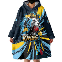 Custom Saint Lucia Cricket Wearable Blanket Hoodie Go Champion St Lucia Lion Kings - Wonder Print Shop