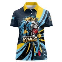 Custom Saint Lucia Cricket Women Polo Shirt Go Champion St Lucia Lion Kings - Wonder Print Shop