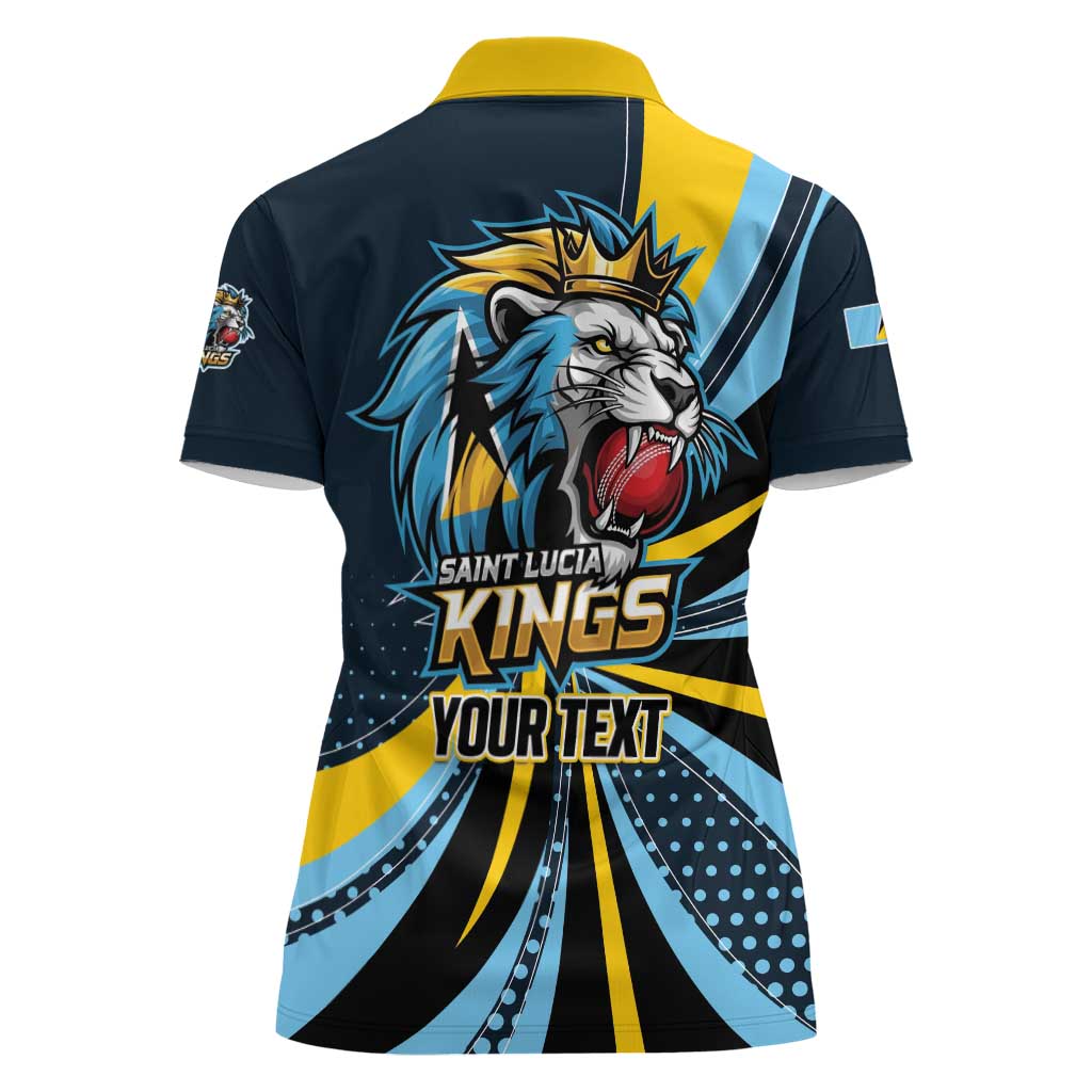 Custom Saint Lucia Cricket Women Polo Shirt Go Champion St Lucia Lion Kings - Wonder Print Shop