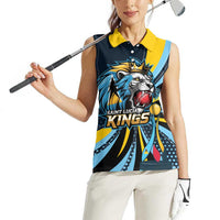 Custom Saint Lucia Cricket Women Sleeveless Polo Shirt Go Champion St Lucia Lion Kings - Wonder Print Shop