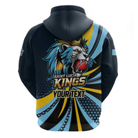 Custom Saint Lucia Cricket Zip Hoodie Go Champion St Lucia Lion Kings - Wonder Print Shop