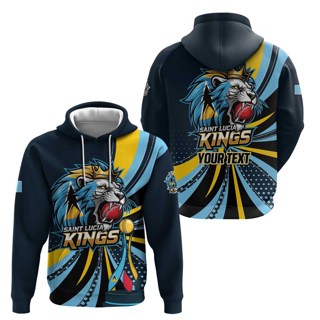 Custom Saint Lucia Cricket Zip Hoodie Go Champion St Lucia Lion Kings - Wonder Print Shop