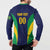 Custom Brazil Football Button Sweatshirt Canary Squad Go Champions - Wonder Print Shop