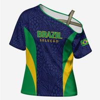 Custom Brazil Football Cross Shoulder Shirt Canary Squad Go Champions - Wonder Print Shop