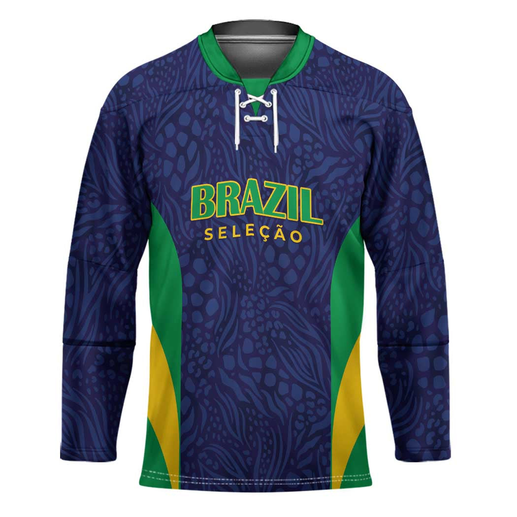 Custom Brazil Football Hockey Jersey Canary Squad Go Champions - Wonder Print Shop