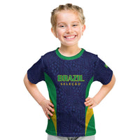 Custom Brazil Football Kid T Shirt Canary Squad Go Champions - Wonder Print Shop