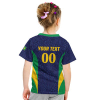 Custom Brazil Football Kid T Shirt Canary Squad Go Champions - Wonder Print Shop