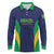 Custom Brazil Football Long Sleeve Polo Shirt Canary Squad Go Champions - Wonder Print Shop